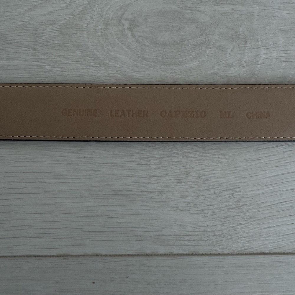 Vintage Navy Blue Capezio Leather Belt w Gold Tone Buckle - Picture 2 of 4